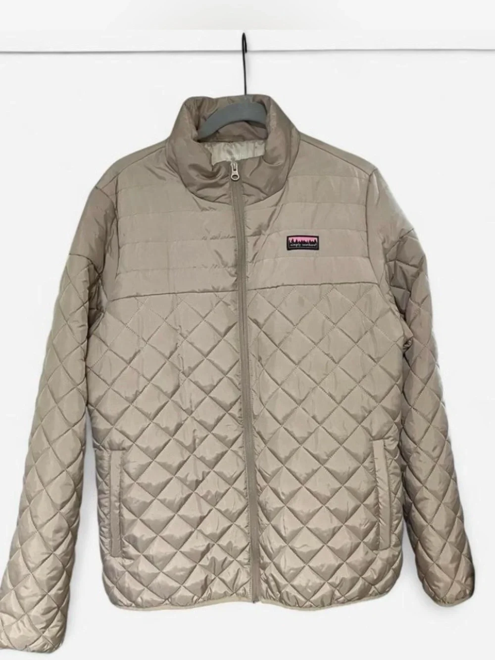 Simply Southern women’s coastal champagne Lightweight Quilted full zip size XXL